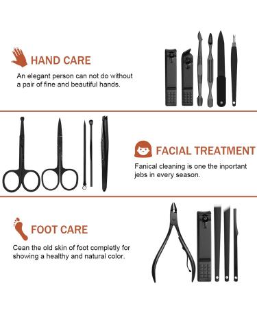 Jomverl Professional Manicure and Pedicure Kit - 16-in-1 Nail Care Tools with Leather Travel Case for Men and Fathers - Buy Online on GoSupps.com