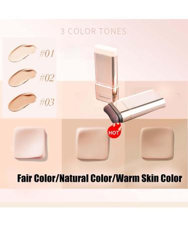 Beauty Foundation Stick New Improved 2in1 Foundation Stick with Brush Oil Control Concealer Moisturizing Lightweight Long Lasting Natural Finish FairColor - Buy Online on GoSupps.com