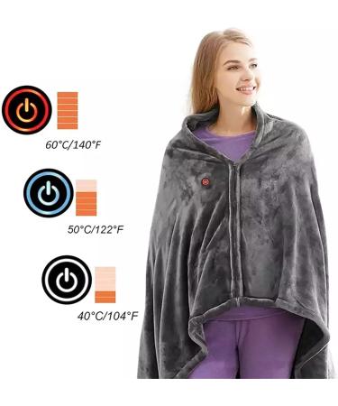 Faculx Heated Blanket & USB Scarf | Electric Plush Flannel Ceiling 3 Heat Settings | Perfect for Home Office & Travel - 150 x 85 cm - Buy Online on GoSupps.com