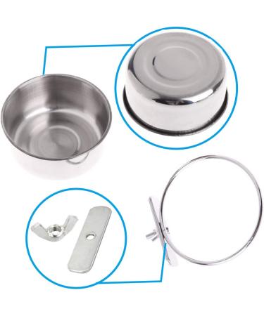 Stainless Steel Parrot Feeding Cups with Clamp Holder (3 Pcs) - Ideal for Macaw, African Gray, Parakeet, Canary, Cockatiel, Conure - Bird Cage Feeding Bowls by Hamiledyi - Buy Online on GoSupps.com