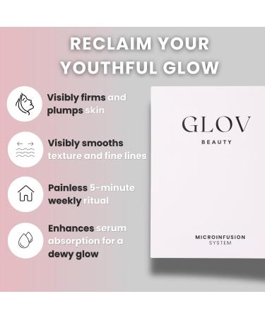 Glov Beauty Micro Infusion System for Face & Lips 0.25mm 24k Gold Cosmetic Facial Stamp with Hyaluronic Acid, Collagen Peptides & Licorice Root Serum Ampoules (4x Infusion Application, 12x Serums) - Buy Online on GoSupps.com