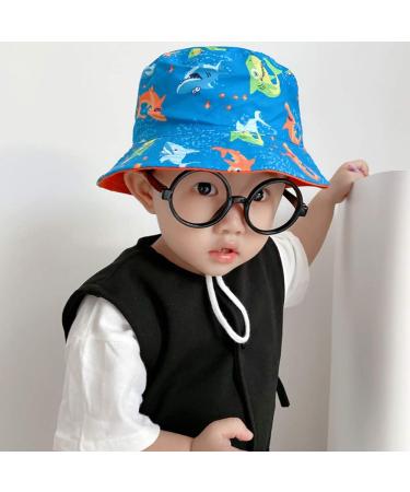 XYIYI Kids Bucket Hat - Adjustable Sun Hat for Boys Girls 2-4 Years | Light Blue Shark Design - Buy Online on GoSupps.com