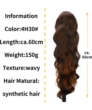 AL049D Ponytail Extension Ponytail Hairpiece Brown Clip-In Extensions Curls Drawstring Long Hair Extension Wig Natural Hairpiece Wavy Afro Braid 1B 60 cm Highlights - Buy Online on GoSupps.com
