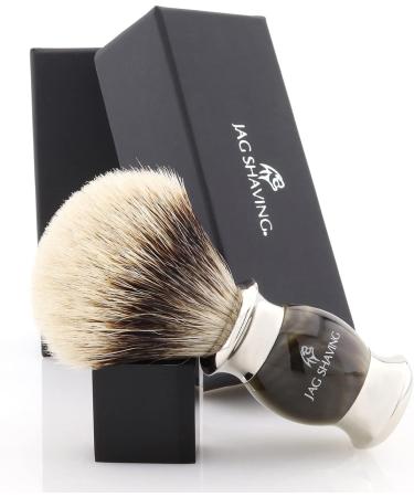 Jag Shaving Lee Razor Brush - Elegant Wooden Handle Green Horn Imitation - Perfect for Your Shaving Routine | International Shipping Available - Buy Online on GoSupps.com