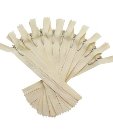 YaHoGa 10pcs 18 Inches Invisible Zippers Conceal Zippers for Sewing  Dress  Garments  Clothes  Pillow  Tailor  Craft (Beige  18) Beige 18 Inch