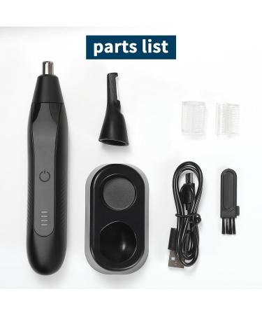 Nose Hair Trimmer for Men & Women | Multi-Functional Eyebrow & Ear Trimmer Set | Detachable Water-Washable & USB-C Fast Charging - Black - Buy Online on GoSupps.com