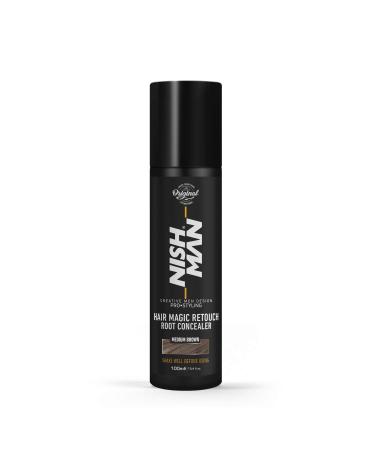 NISHMAN Hair Magic Retouch Concealer Spray for Beard and Hairlines - Black 100 ml (Medium Brown)