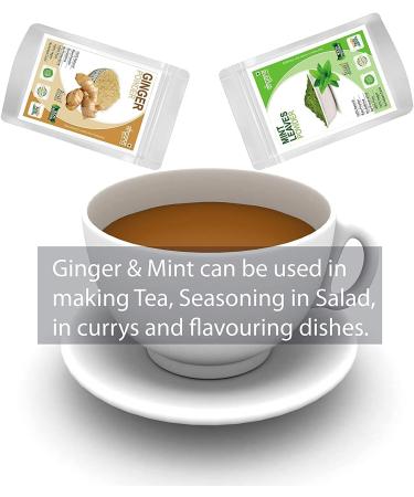 QURA Exim Ginger Powder 200gm + Mint Powder 200gm (Combo Pack of 2) Adrak Pudina - Buy Online on GoSupps.com