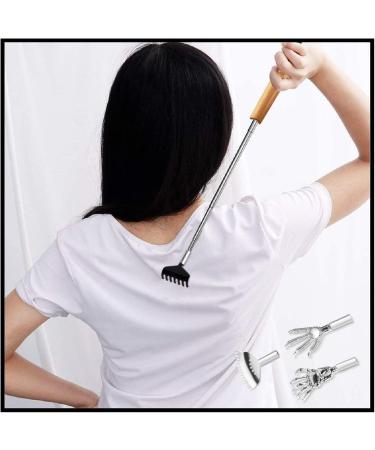 SCUUBY 6-Part Back Scratcher - Premium Stainless Steel & Bamboo Extendable with Interchangeable Attachments - Buy Online on GoSupps.com