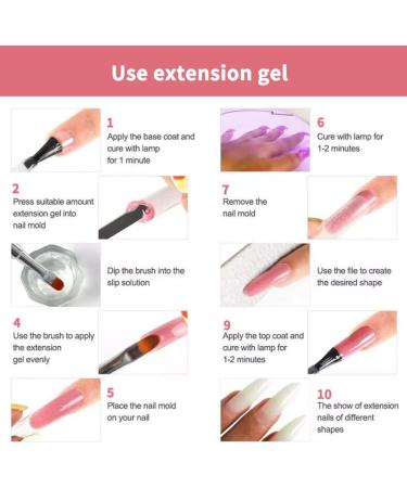 Nail Extention Gel Kit 3 Colors Nail Extension Gel UV Lamp False Nail Tips Style2 Nail Extension Set - Buy Online on GoSupps.com