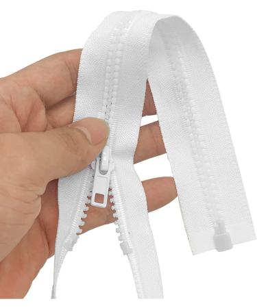 Sawoake 2PCS 5 6 Inch White Separating Jacket Zippers - DIY Sewing Tools for Coats, Garments, and Bags - Buy Online on GoSupps.com
