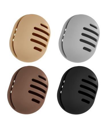 Fauxomor make-up sponge holder 4 pieces breathable silicone beauty blender travel bag for all sizes of make-up sponge sustainable portable cosmetics tool gray+khaki+coffee+black 1 piece (4 Pack) A-gray+khaki+coffee+Black