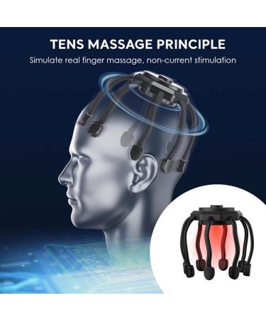 Ultra Scalp Massager - Electric Octopus Claw Massager | 3 Modes 360 High-Frequency Relaxation & Hair Stimulation | Stress Relief Device (Black) - Buy Online on GoSupps.com