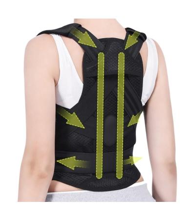 Back Brace And Posture Corrector For Women And Men Back Straightener Spine Shoulder Clavicle Support Scoliosis And Hunchback Correction Upper And Lower Back Support For Pain Relief (Color : Black Black S