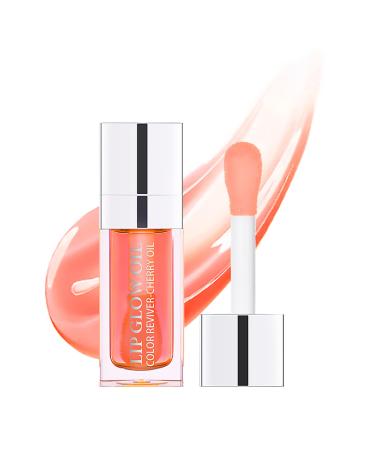 Hydrating Lip Glow Oil  Moisturizing Lip Gloss  Plumping Lip Oil  Non-Sticky Long Lasting Lip Oil Gloss  Transparent Lip Oil Tinted  Lip Plumper Gloss  Moisturize your lips and Reduce lip lines Pink(001)