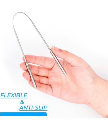 Foxian Tongue Scraper - Natural Stainless Steel Cleaner for Fresh Breath - Buy Online on GoSupps.com