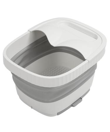Collapsible Foot Bath Basin Household Foot Soaking Tub Collapsible Travel Foot Soak Tub Portable Foldable Foot Bath Soak Tub with A Lid and Pedal for Soaking Feet (White)
