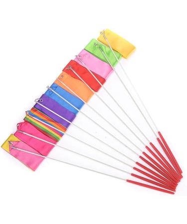 Floratek Dance Ribbon Streamer 10 Pack - 4.0 Meters | Rhythmic Gymnastic Silk Ribbons for Kids - Artistic Baton Twirling - Buy Online on GoSupps.com