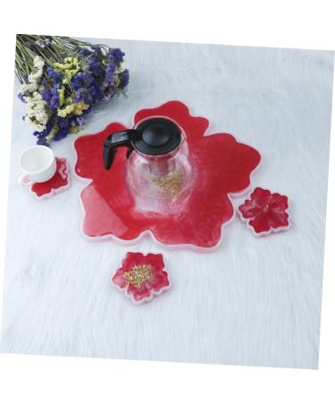 NUOBESTY 2 pcs Shape Coaster Manual Flower Mold DIY Silicone Epoxy Cup Practical Mould Creative Crystal Transparent 37.5X33.5X2CM - Buy Online on GoSupps.com