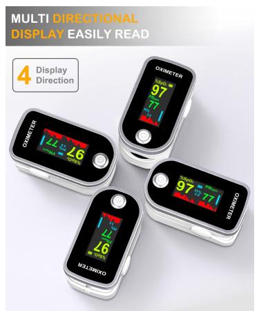 Pulse Oximeter Fingertip - Blood Oxygen Saturation Monitor with Heart Rate - Fast SpO2 Reading - TFT Screen - Lanyard Included - Buy Online on GoSupps.com
