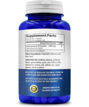 Buy Pure CoQ10 200mg - 200 Capsules Quick Absorption Non-GMO | International Shipping Available - Buy Online on GoSupps.com