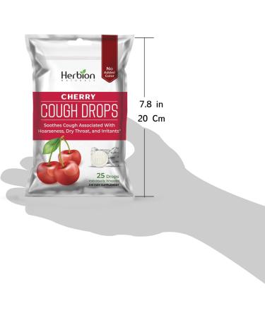 Herbion Naturals Cough Drops with Natural Cherry Flavor Dietary Supplement Soothes Cough for Adults and Children Over 6 Years 25 Drops - Buy Online on GoSupps.com