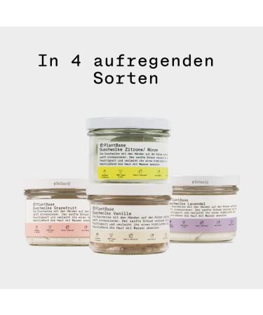 Plantbase Shower Cloud Grapefruit 110g - 3in1 Invigorating Shower Gel Peeling Body & Face Care - Natural Vegan Cosmetics Made in Germany - Buy Online on GoSupps.com