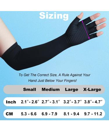 SHIFANQI Copper Long Arthritis Gloves - Compression Glove for Carpal Tunnel Pain Relief - Medium Black (1 Pair) - Buy Online on GoSupps.com