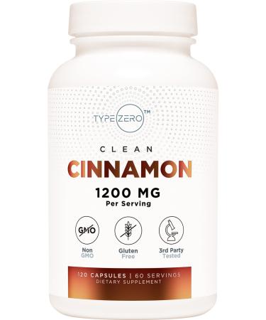 Type Zero Ceylon Cinnamon Capsules (1200mg | 120 Capsules) - Natural Non-GMO Gluten Free Organic Cinnamon Supplement