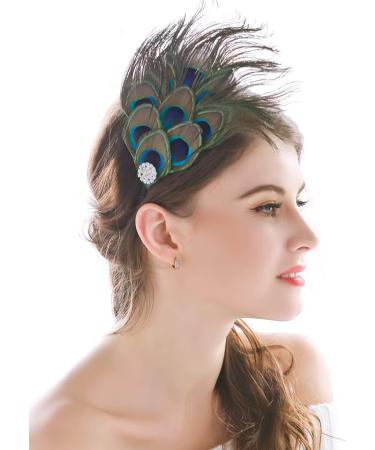 Handmade Peacock Feather Headband | Boho Rhinestone Hippie Accessory for Women & Girls - International Shipping Available - Buy Online on GoSupps.com