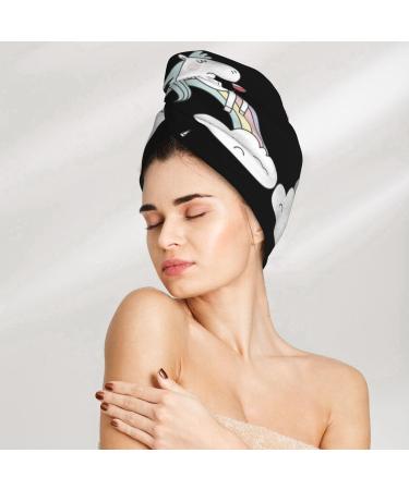 Unicorn & Wine Microfiber Hair Towel - Soft Super Absorbent Coral Velvet Wrap for Long Curly & Thick Hair | Quick Dry Solution for Women - Buy Online on GoSupps.com