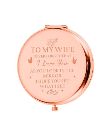 Sophauteem Anniversary Compact Mirror Gift for Her Birthday Gifts for Wife for Wife from Husband Wedding Valentines Day I Love You Gifts for Her Wife Christmas Stocking Stuffers for Wife Her