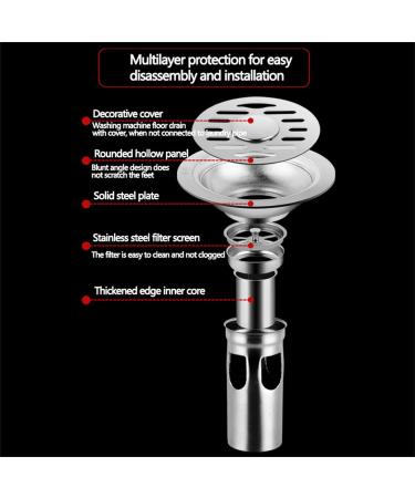 Upgrades Stainless Steel Bathroom Drain with Function Metal Floor Drain 10cm Drain for Household Use 10cm A - Buy Online on GoSupps.com