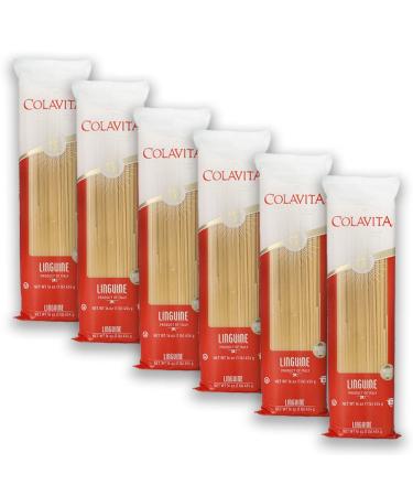 Colavita Linguini Pasta 6 Pack Bag - Made with 100% Durum Wheat Semolina - Imported from Italy