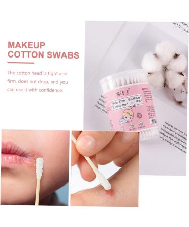Organic Cotton Swab Tips for Babies & Makeup - 4 Boxes of Premium Ear & Head Swabs - 7.3x0.4cm White - Buy Online on GoSupps.com