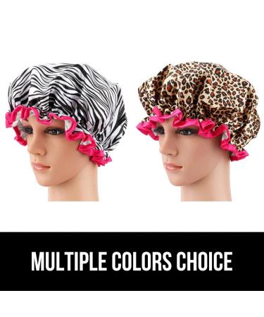 Lakifmo Luxury Satin Shower Hood for Women & Kids - 4 Pack Waterproof Elastic Caps for Spa & Salon - Multi-Colored Reusable Shower Caps - Buy Online on GoSupps.com