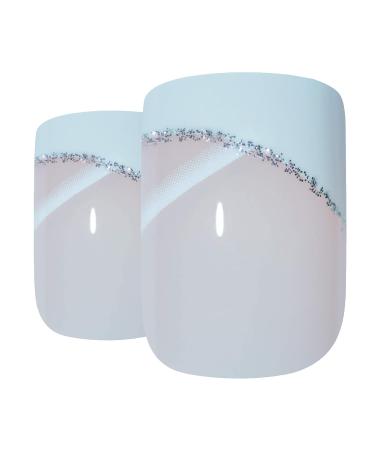 Bling Art False Nails - French Manicure White Glitter | 24 Medium Tips with Glitter Stars | International Shipping - Buy Online on GoSupps.com
