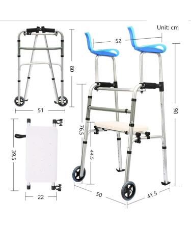 Arm Support Type Walking Aid for The Elderly to Assist Walking Device for Lower Limb Training Crutches Walking Light and Labor-Saving Adjustable Height Foldable Interesting Walking frame + seat - Buy Online on GoSupps.com