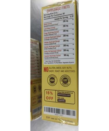 Mushroom Complex Liquid Drop 1500 MG (2 Fl Oz Pack 1) - Lion Mane Turkey Tail Cordyceps Chaga - Cognitive Health Memory Focus Energy & Immune Support - Sugar Free Non-GMO 2 Fl Oz (Pack of 1) - Buy Online on GoSupps.com