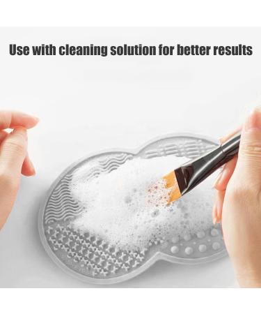 Silicone Makeup Brush Cleaning Mat - Brush Scrubber & Cleaner Pad for Brushes & Sponges - Gray - Buy Online on GoSupps.com