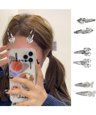 AJTUTUS Ins Korea Bowknot Butterfly Love Metal Hairpin BB Clip Side Broken Hair Bangs Clip Word Clip Forehead Simple Clip - Buy Online on GoSupps.com