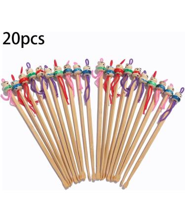 20 Pcs Mix Cute Doll Bamboo Earpick Set - Handmade Wood Ear Cleaner Tool for Earwax Removal - Buy Online on GoSupps.com