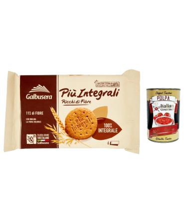 Italian Gourmet E.R. Galbusera Pi Integrali Biscuits 100% High Fibre 330 g + Italian Gourmet Pulp 400 g Set of 6