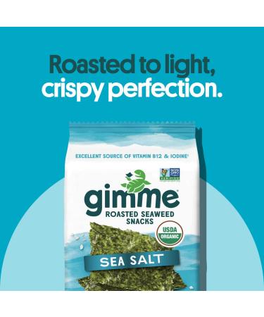 GimMe Organic Roasted Seaweed Sheets with Sea Salt - 6 Count | Keto, Vegan, Gluten-Free | Rich in Iodine & Omega 3s | Healthy On-The-Go Snack for Kids & Adults - Buy Online on GoSupps.com