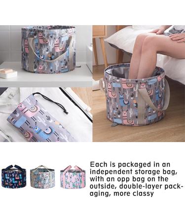 Rongweiwang Foldable Foot Bath Basin - Portable Large Capacity Feet Spa & Wash Bag for Travel & Camping - Dark Blue - Buy Online on GoSupps.com