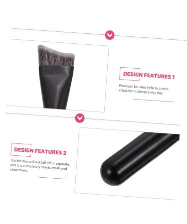1 Pc 3D Contouring Makeup Brush - Black Foundation Brush with Wooden Handle | International Shipping Available - Buy Online on GoSupps.com