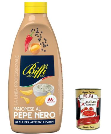 Italian Gourmet E.R. Biffi professional line Black Pepper Mayonnaise poivre noir mayonnaise mayonnaise sauce squeeze 900 g + 400 g gourmet Italian pulp
