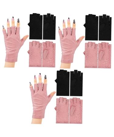 Healeved 6 Pairs Uv Gloves Fingerless Gloves for Women Hand Gloves for Protection Manicure Gloves Anti Uv Sun Gloves Uv Shield Glove Anti Gloves Gel Manicure Tools Nail Cotton