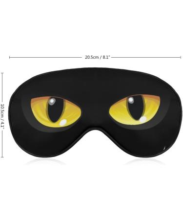 LynaRei Horrific Black Cat Sleep Mask - Glowing Eyes for Halloween - Elastic Blackout Blindfold for Full Night's Sleep and Travel - Buy Online on GoSupps.com