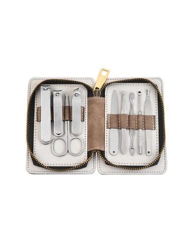 Manicure Kit 9 Pieces of Nail Clippers Nail Clippers and Tweezers Set Personal Care Tool Zipper Bag Suitable for Indoor and Outdoor Travel Portable Use Nail Clippers Kit